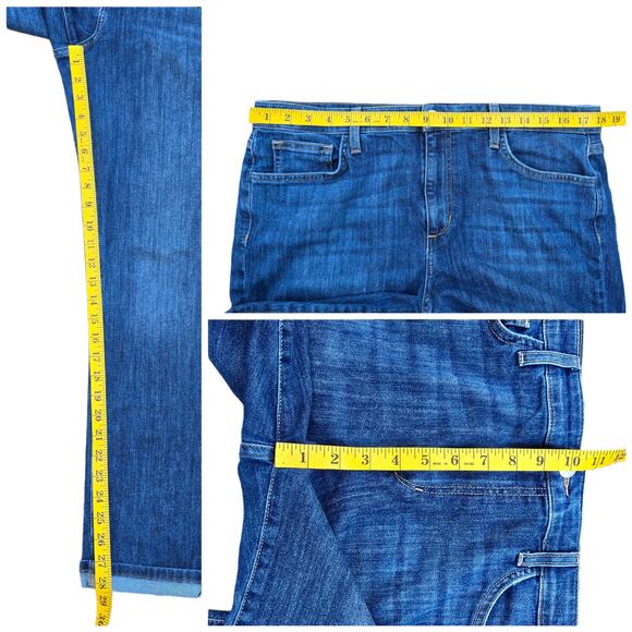 Boyfriend Slim Jeans Joe's Plus Size 32 Dark Stretch Denim Cuffed Crop Ankle - Picture 6 of 9